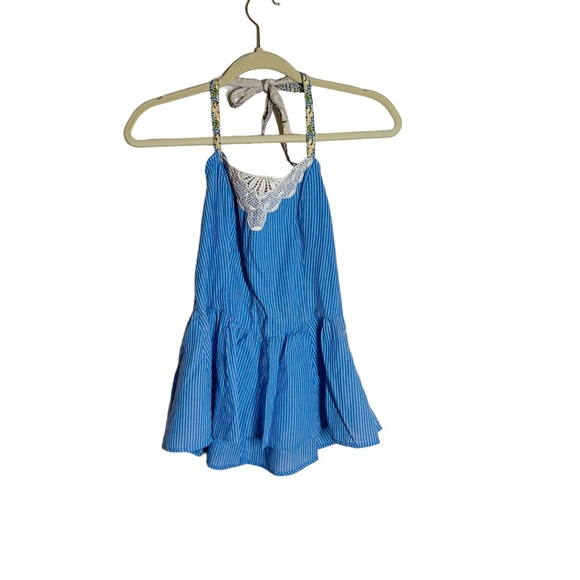 Free People Tops - Free people peplum embroidered halter top.